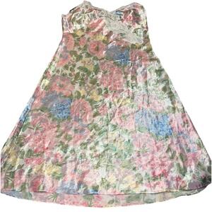 90's Victoria's Secret Gold Label Pastel Floral Satin Long Nightgown Women's L‎
